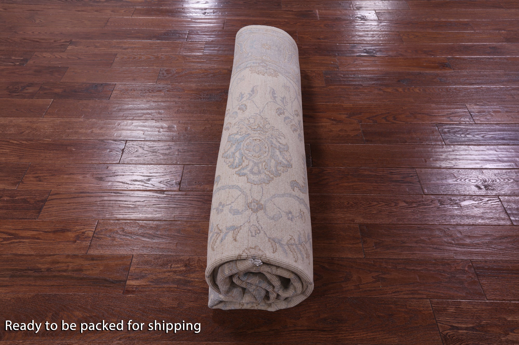Ivory Turkish Oushak Hand Knotted Wool Rug - 8' 1" X 9' 7" - Golden Nile