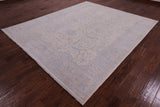 Ivory Turkish Oushak Hand Knotted Wool Rug - 8' 1" X 9' 7" - Golden Nile