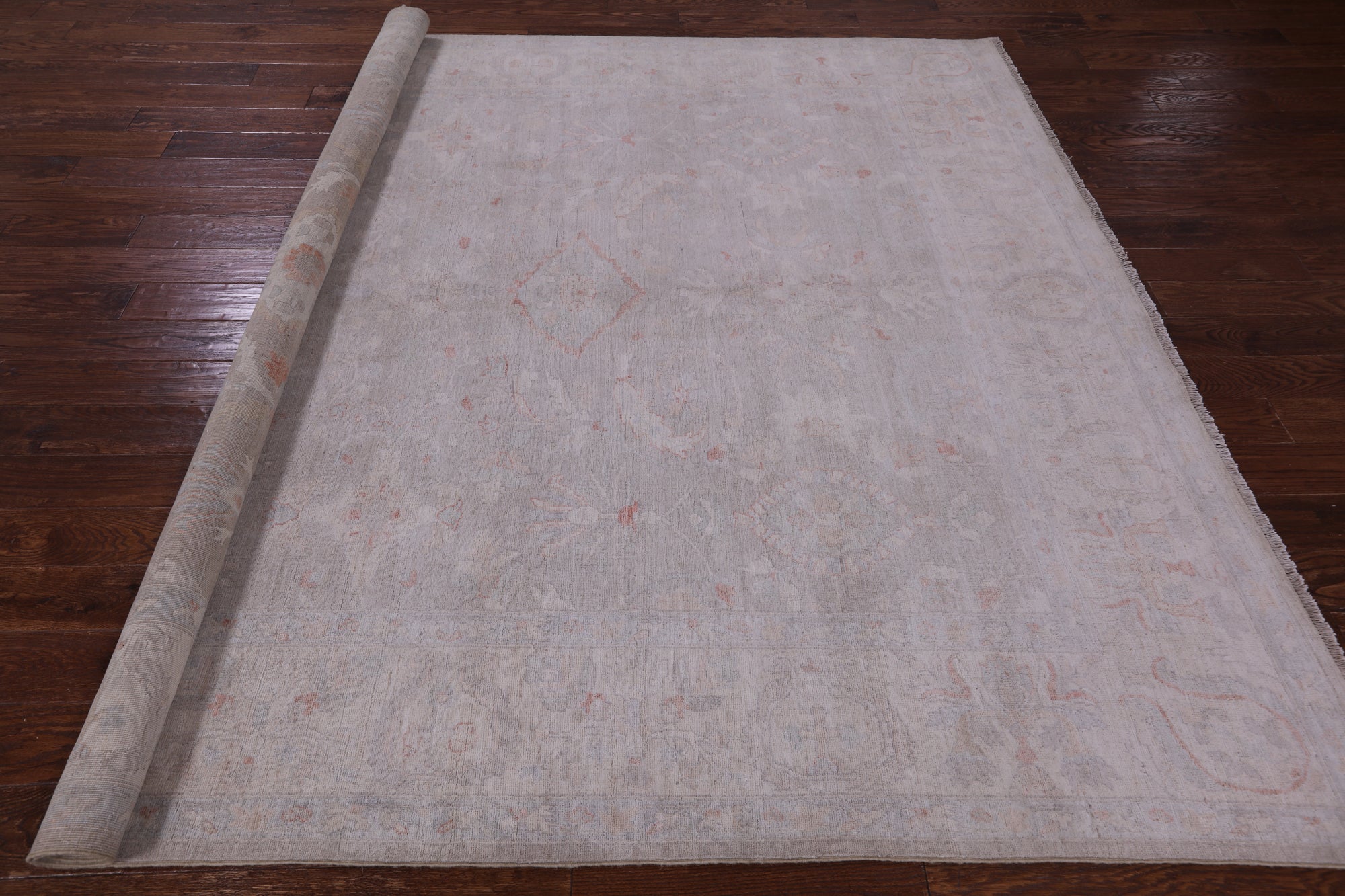 Grey Turkish Oushak Handmade Wool Rug - 8' 2" X 9' 10" - Golden Nile
