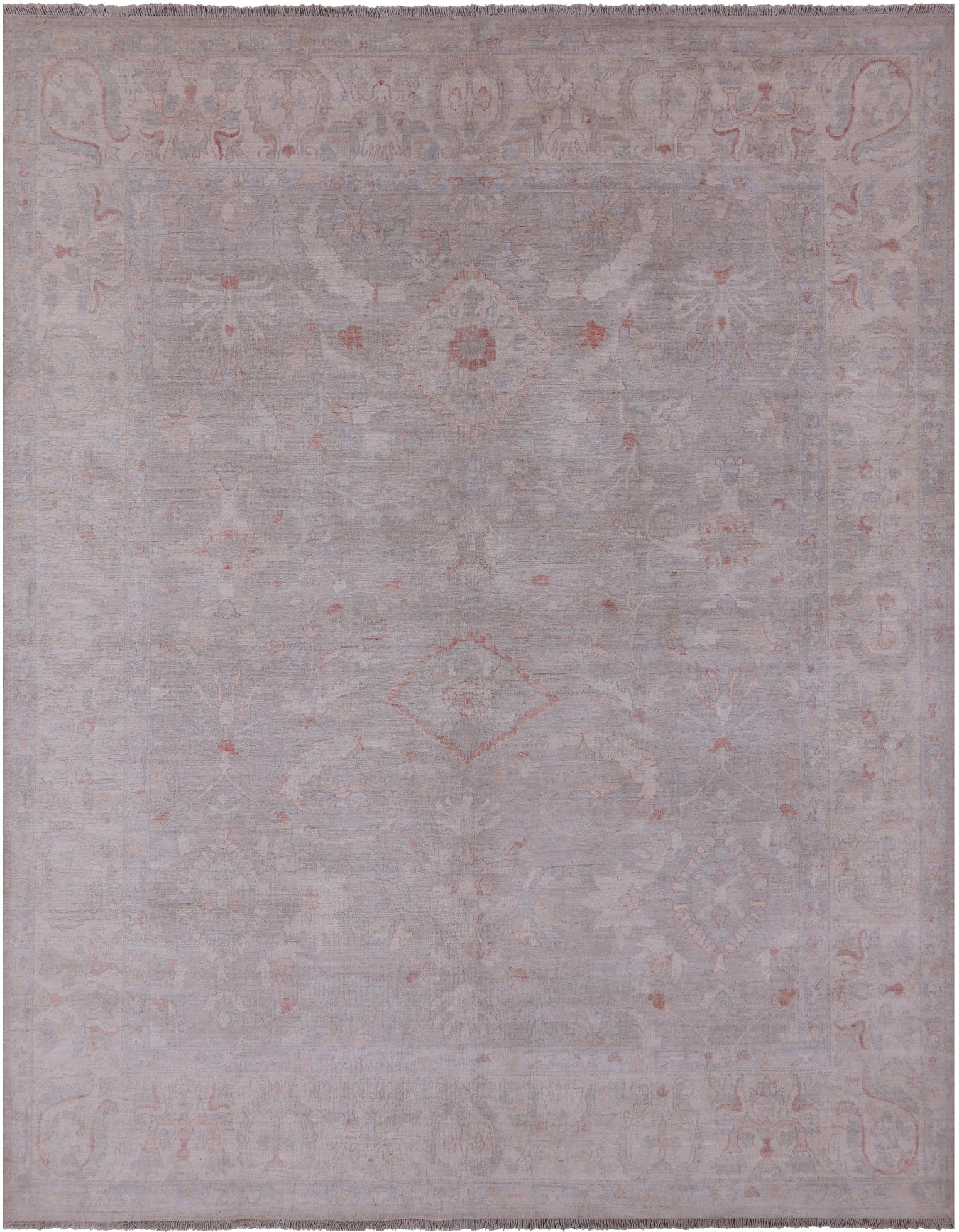 Grey Turkish Oushak Handmade Wool Rug - 8' 2" X 9' 10" - Golden Nile
