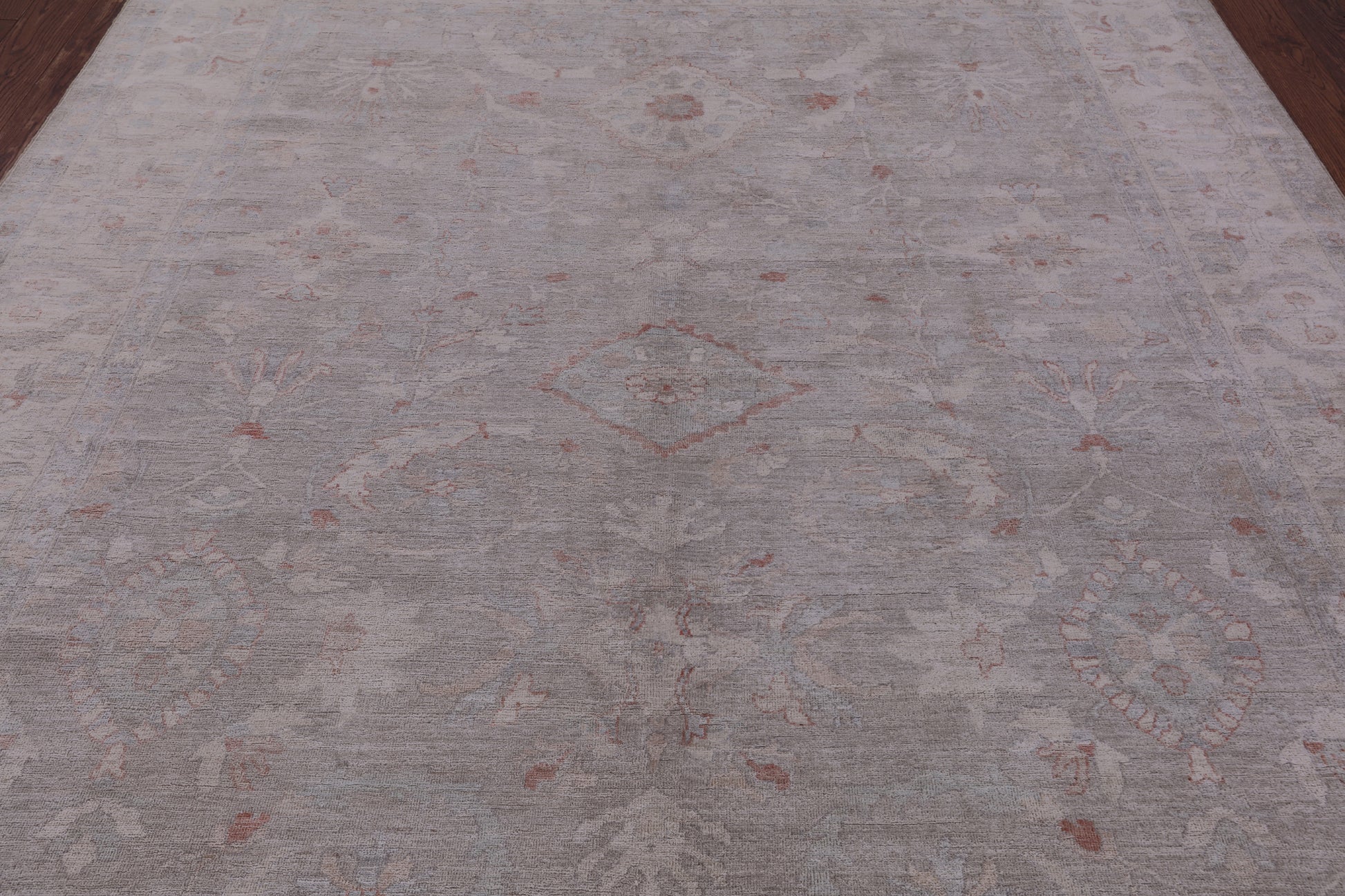 Grey Turkish Oushak Handmade Wool Rug - 8' 2" X 9' 10" - Golden Nile