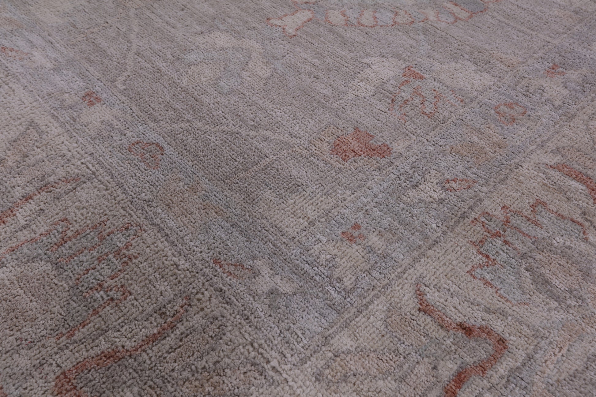 Grey Turkish Oushak Handmade Wool Rug - 8' 2" X 9' 10" - Golden Nile