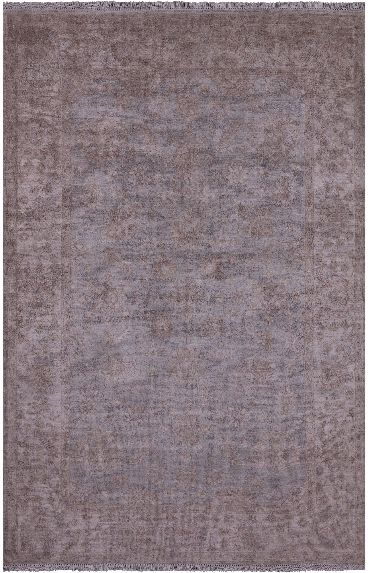 Turkish Oushak Hand Knotted Wool Rug - 4' 1" X 6' 3" - Golden Nile