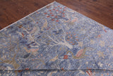 Blue Exotic Birds Persian Hand Knotted Wool Rug - 9' 1" X 12' 0" - Golden Nile