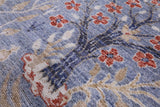 Blue Exotic Birds Persian Hand Knotted Wool Rug - 9' 1" X 12' 0" - Golden Nile