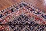 Blue Antiqued Pazyryk Historical Design Hand Knotted Wool Rug - 7' 11" X 9' 8" - Golden Nile
