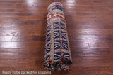Blue Antiqued Pazyryk Historical Design Hand Knotted Wool Rug - 7' 11" X 9' 8" - Golden Nile