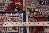Blue Antiqued Pazyryk Historical Design Hand Knotted Wool Rug - 7' 11" X 9' 8" - Golden Nile