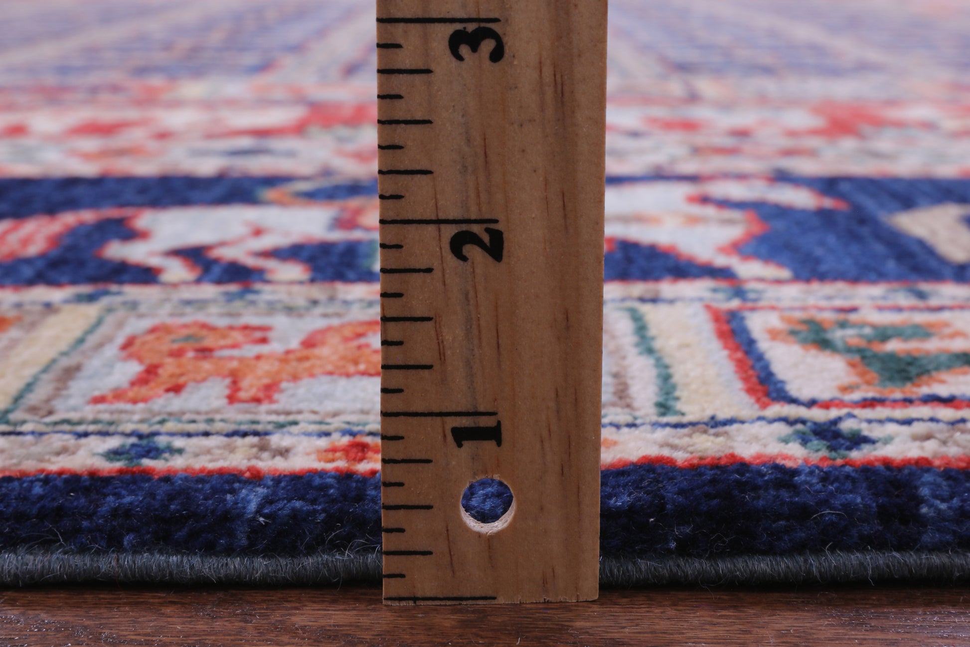 Blue Antiqued Pazyryk Historical Design Hand Knotted Wool Rug - 7' 11" X 9' 8" - Golden Nile