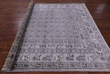 Grey Antiqued Pazyryk Historical Design Handmade Wool Rug - 7' 11" X 9' 11" - Golden Nile