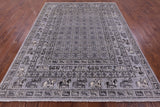 Grey Antiqued Pazyryk Historical Design Handmade Wool Rug - 7' 11" X 9' 11" - Golden Nile