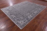 Grey Antiqued Pazyryk Historical Design Handmade Wool Rug - 7' 11" X 9' 11" - Golden Nile