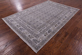 Grey Antiqued Pazyryk Historical Design Handmade Wool Rug - 6' 1" X 8' 10" - Golden Nile