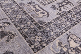 Grey Antiqued Pazyryk Historical Design Handmade Wool Rug - 6' 1" X 8' 10" - Golden Nile