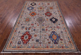 Tribal Persian Gabbeh Hand Knotted Wool Rug - 6' 1" X 9' 0" - Golden Nile