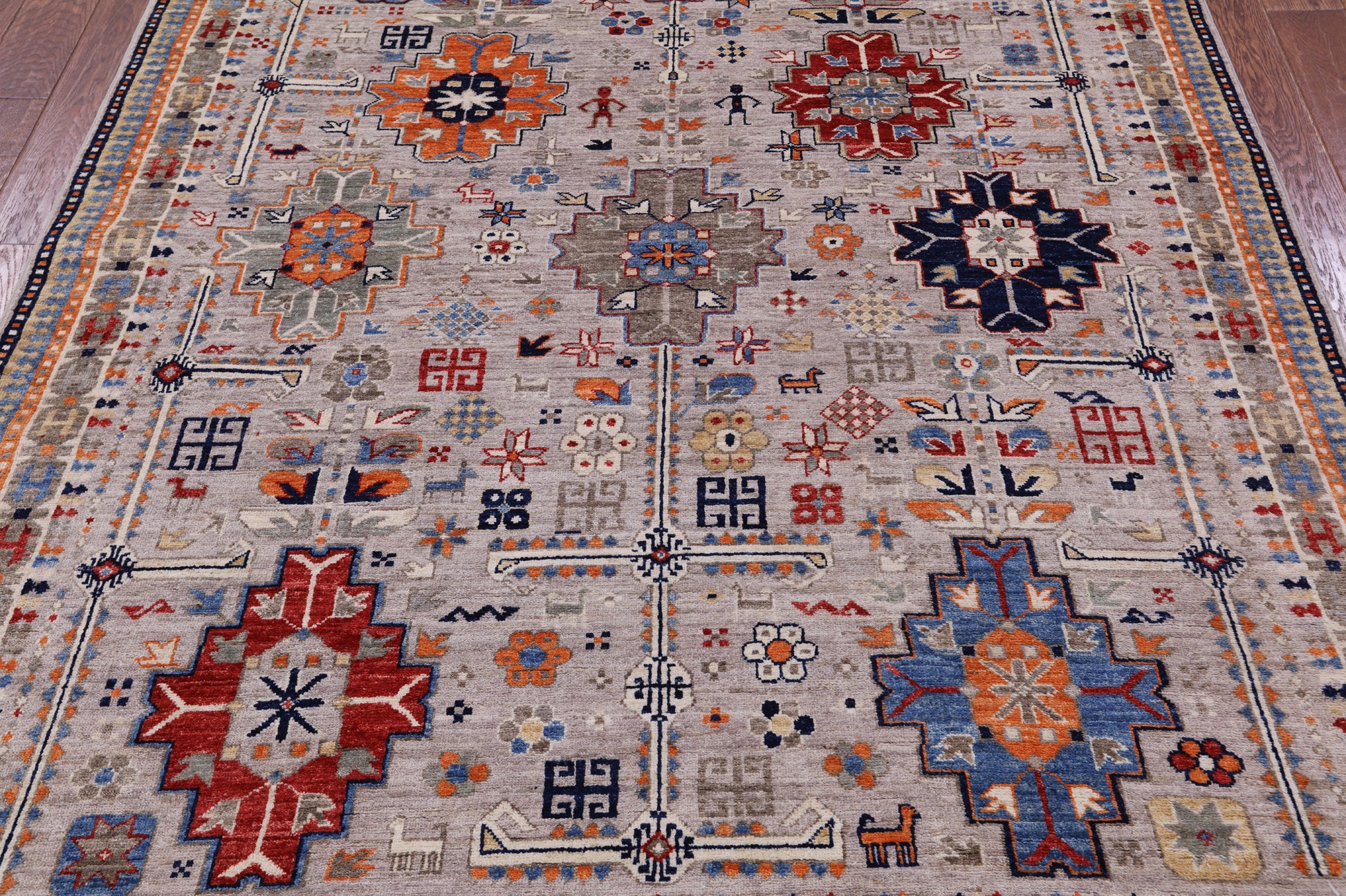 Tribal Persian Gabbeh Hand Knotted Wool Rug - 6' 1" X 9' 0" - Golden Nile