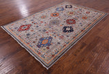 Tribal Persian Gabbeh Hand Knotted Wool Rug - 6' 1" X 9' 0" - Golden Nile