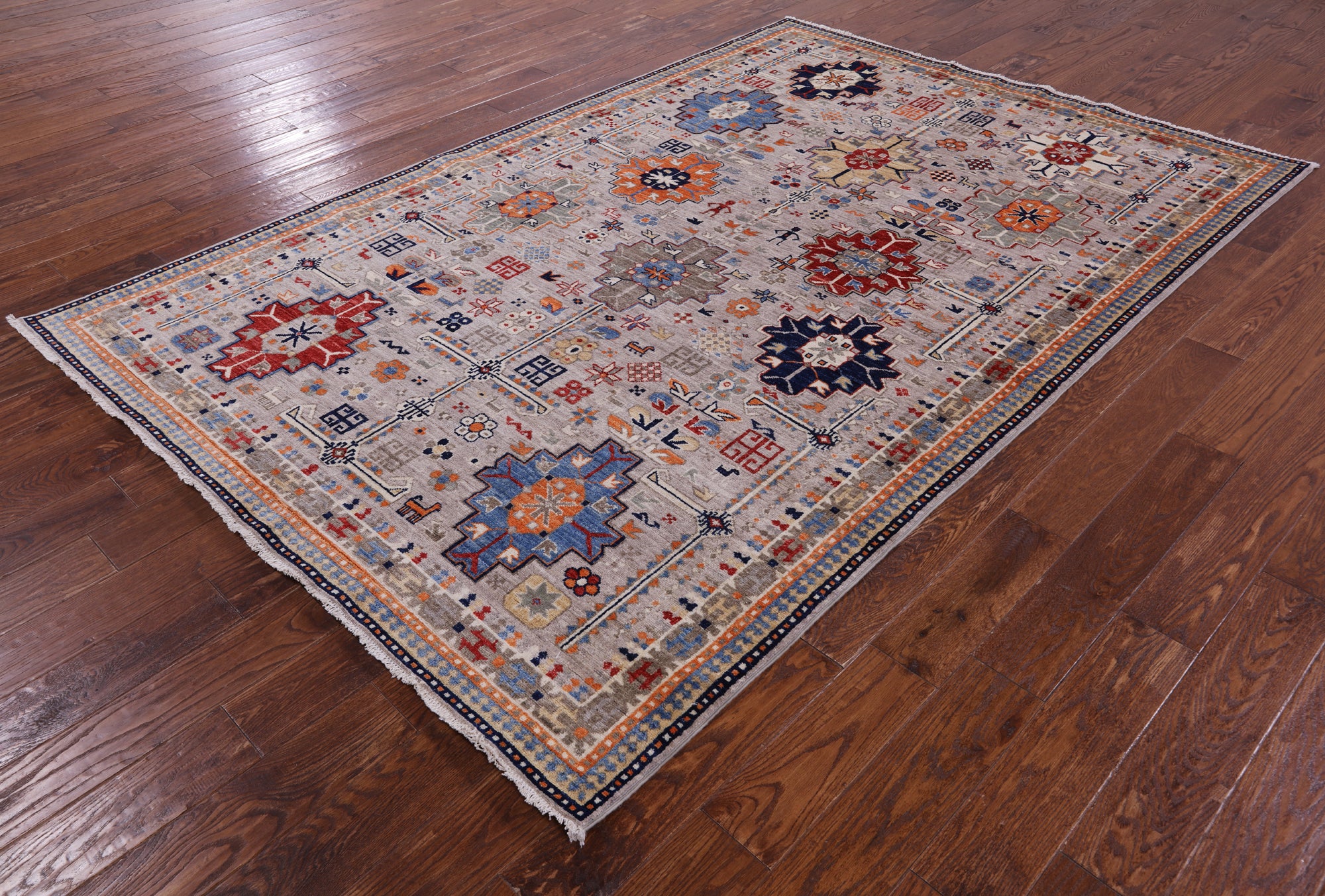 Tribal Persian Gabbeh Hand Knotted Wool Rug - 6' 1" X 9' 0" - Golden Nile
