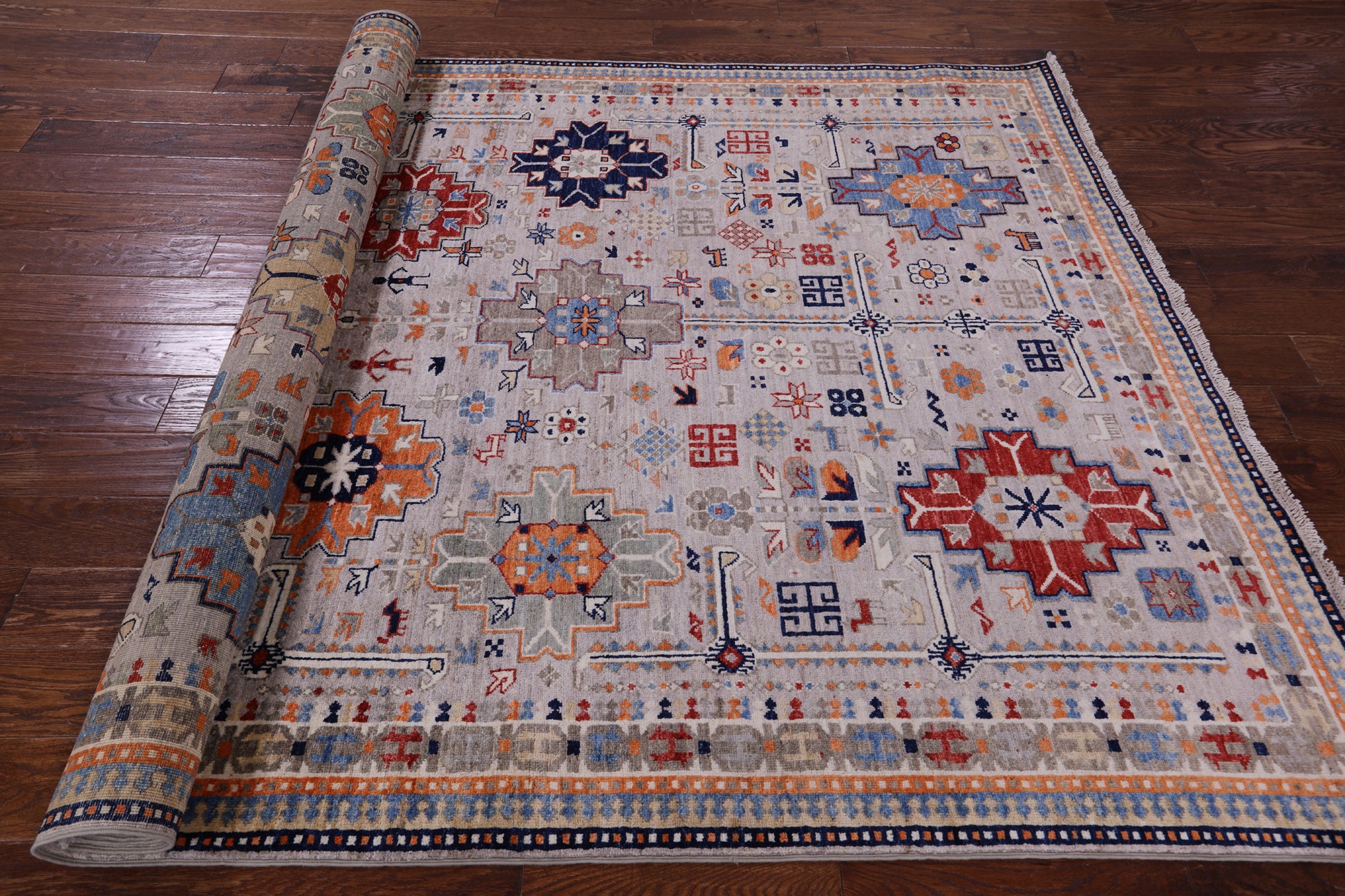 Tribal Persian Gabbeh Hand Knotted Wool Rug - 6' 1" X 9' 0" - Golden Nile