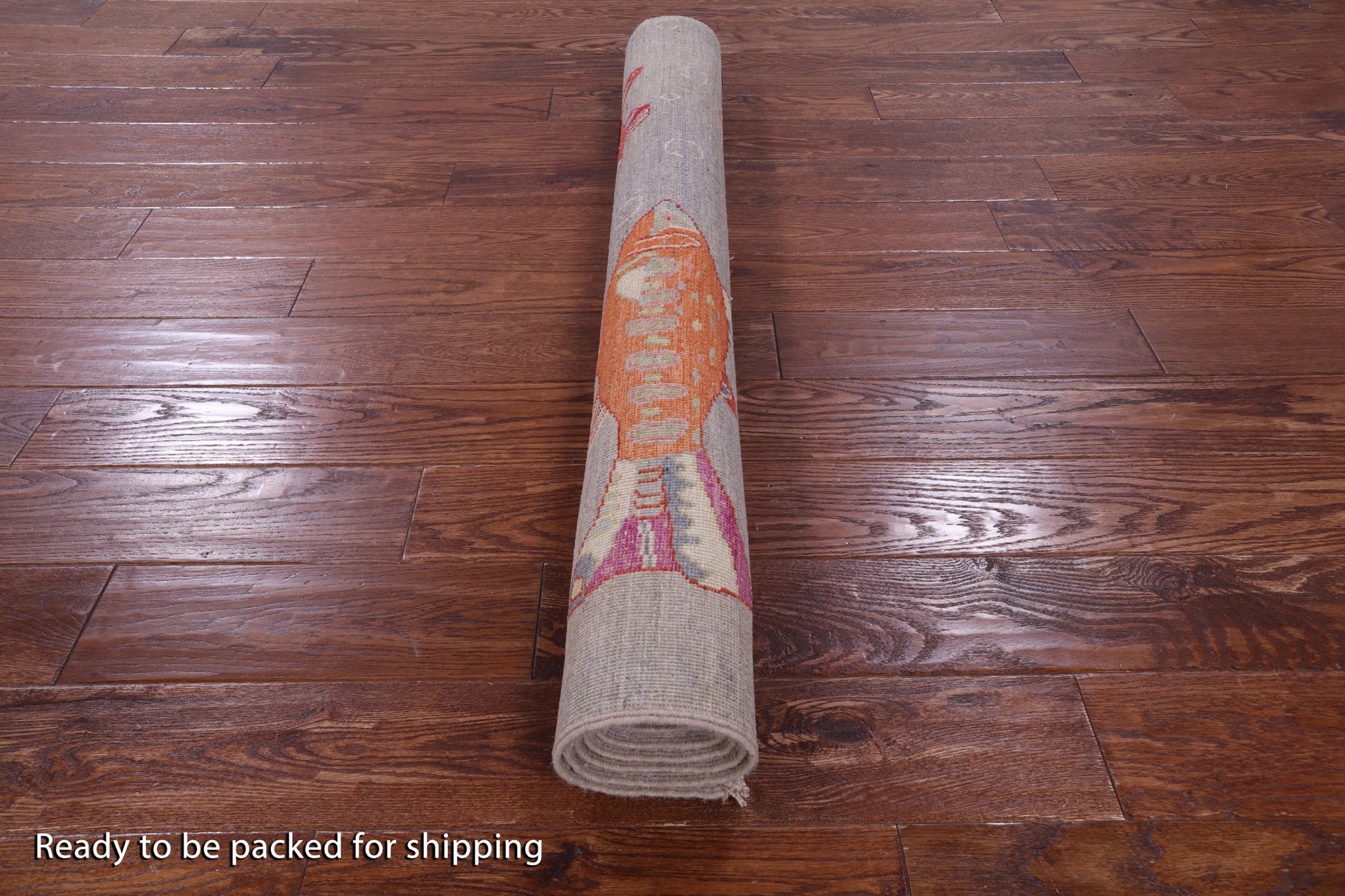 Grey Fish Design Persian Gabbeh Hand Knotted Wool Rug - 4' 1" X 5' 10" - Golden Nile