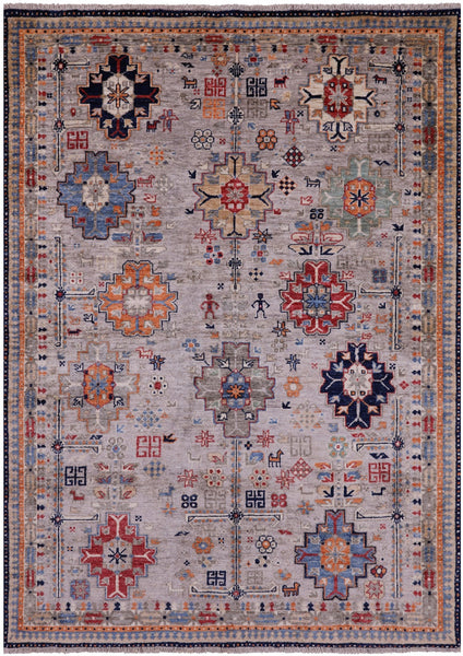 Tribal Persian Gabbeh Hand Knotted Wool Rug - 4' 11" X 6' 10" - Golden Nile