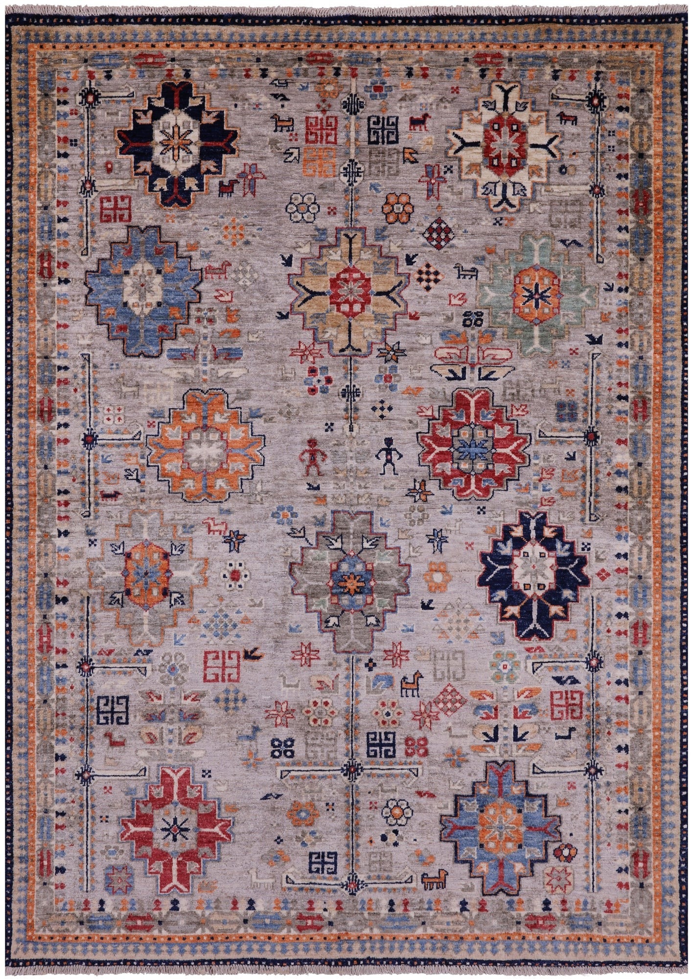 Tribal Persian Gabbeh Hand Knotted Wool Rug - 4' 11" X 6' 10" - Golden Nile