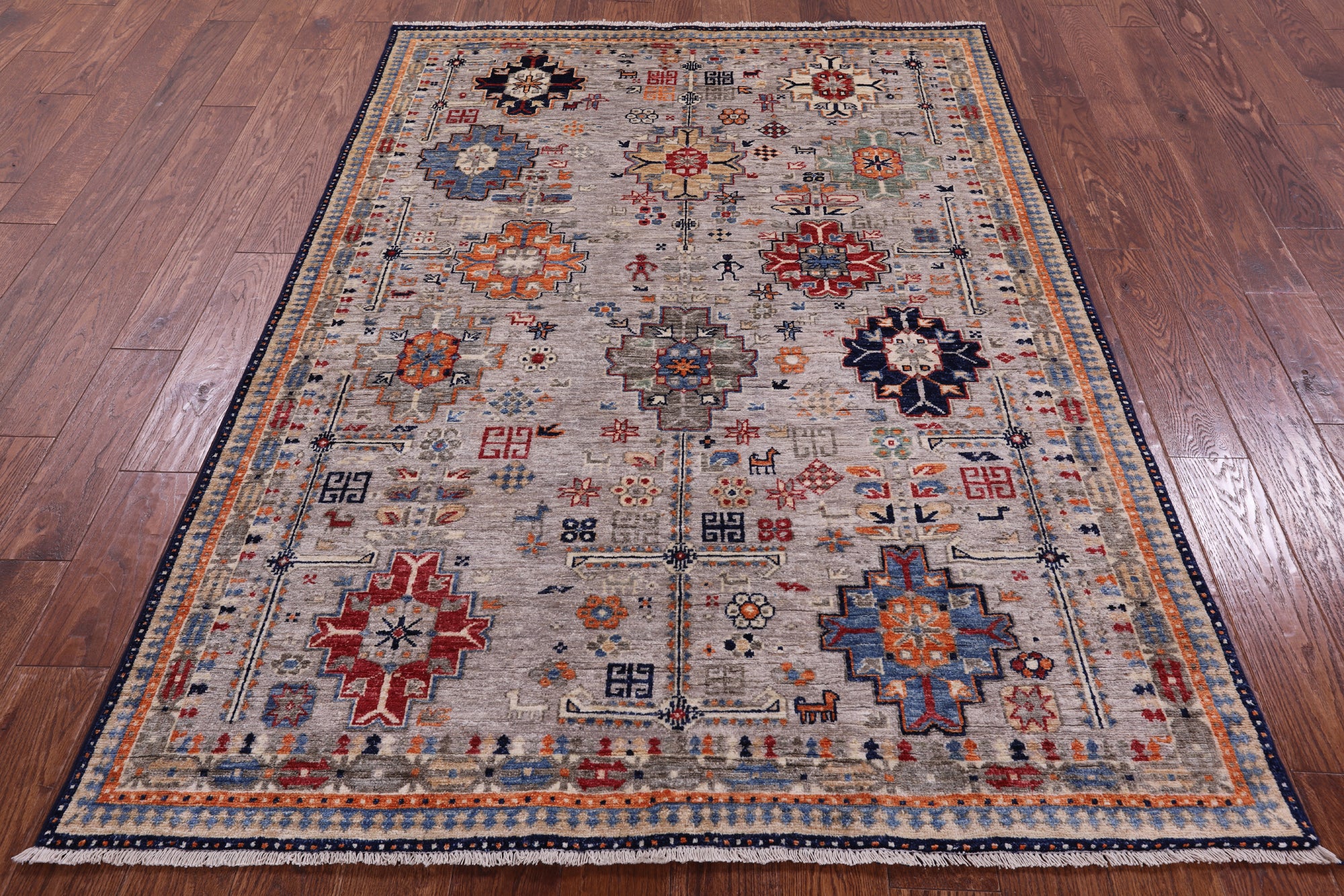 Tribal Persian Gabbeh Hand Knotted Wool Rug - 4' 11" X 6' 10" - Golden Nile