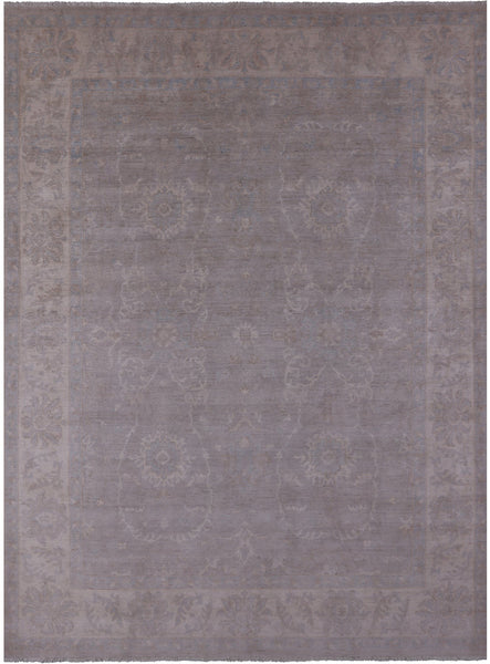 Grey Turkish Oushak Hand Knotted Wool Rug - 8' 8" X 11' 9" - Golden Nile