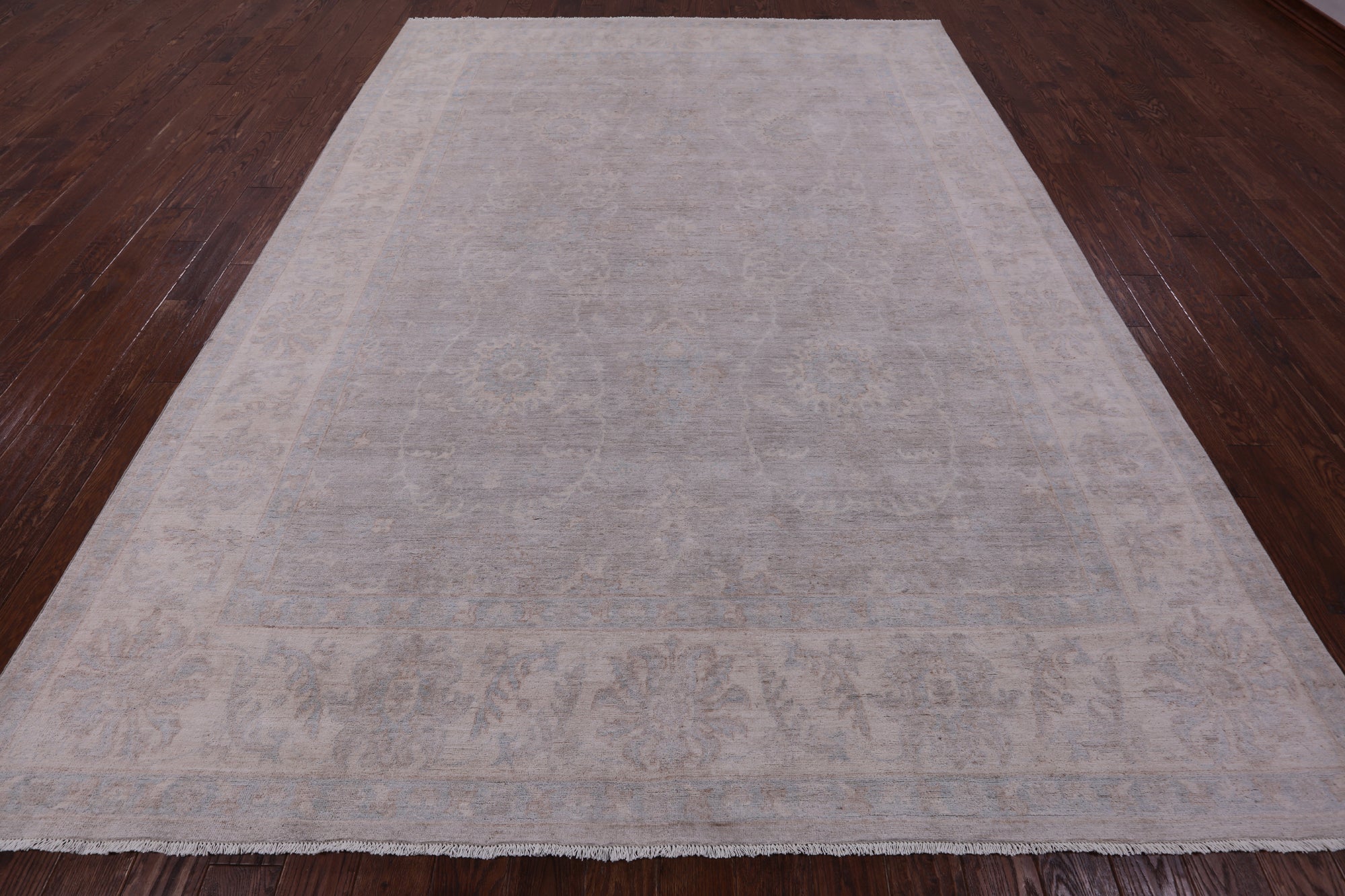 Grey Turkish Oushak Hand Knotted Wool Rug - 8' 8" X 11' 9" - Golden Nile