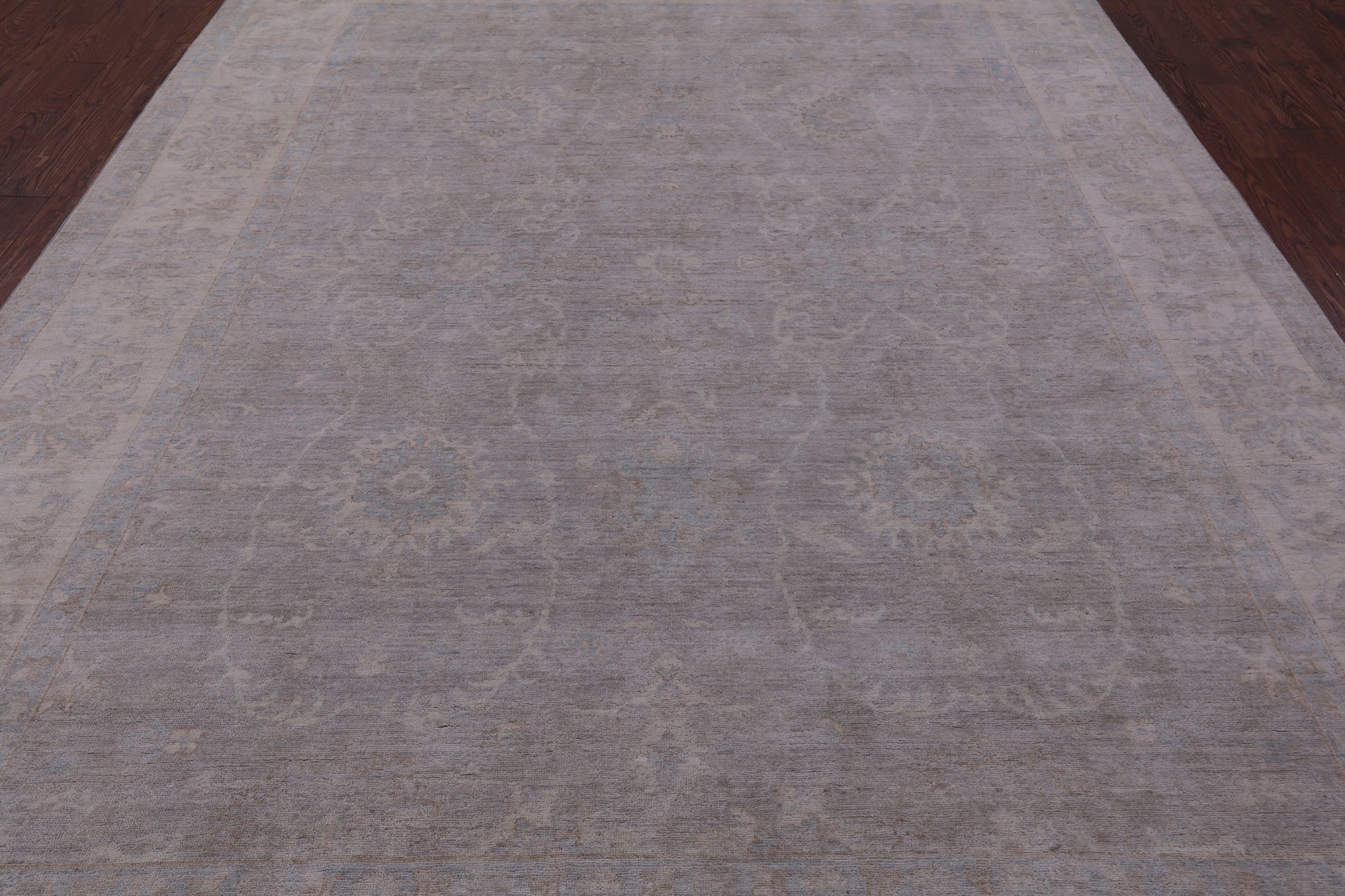 Grey Turkish Oushak Hand Knotted Wool Rug - 8' 8" X 11' 9" - Golden Nile