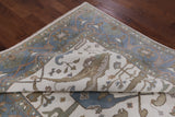 Ivory Turkish Oushak Hand Knotted Wool Area Rug - 7' 11" X 9' 9" - Golden Nile