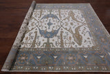 Ivory Turkish Oushak Hand Knotted Wool Area Rug - 7' 11" X 9' 9" - Golden Nile