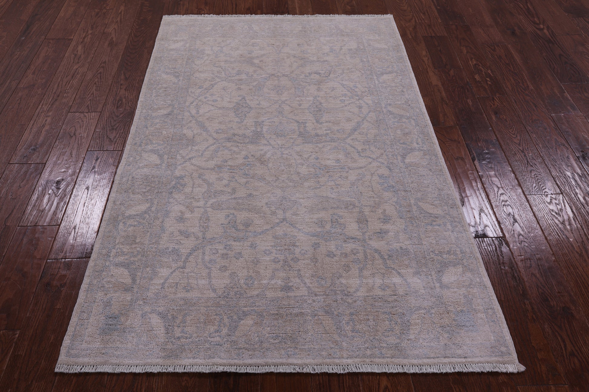 Ivory Turkish Oushak Handmade Wool Rug - 3' 10" X 5' 9" - Golden Nile