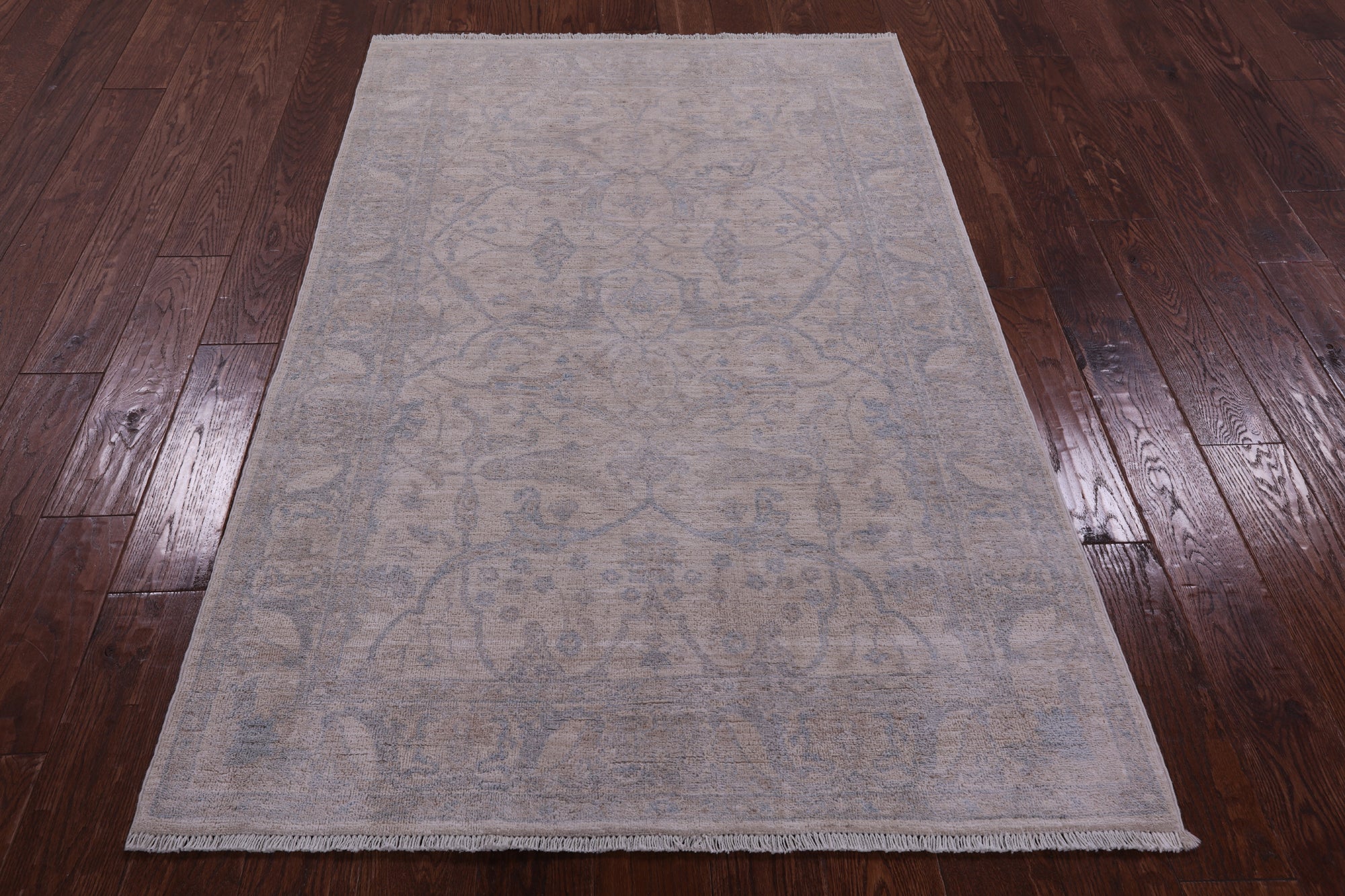 Ivory Turkish Oushak Handmade Wool Rug - 3' 10" X 5' 9" - Golden Nile