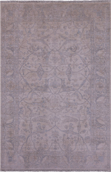 Ivory Turkish Oushak Handmade Wool Rug - 3' 10" X 5' 9" - Golden Nile