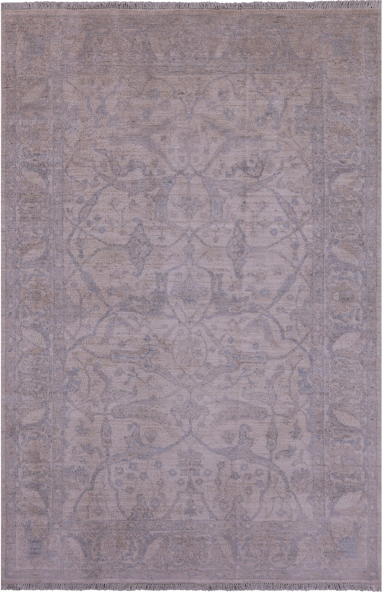 Ivory Turkish Oushak Handmade Wool Rug - 3' 10" X 5' 9" - Golden Nile