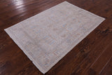 Ivory Turkish Oushak Hand Knotted Wool Rug - 4' 0" X 5' 9" - Golden Nile