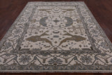 Ivory Turkish Oushak Hand Knotted Wool Rug - 8' 2" X 9' 7" - Golden Nile