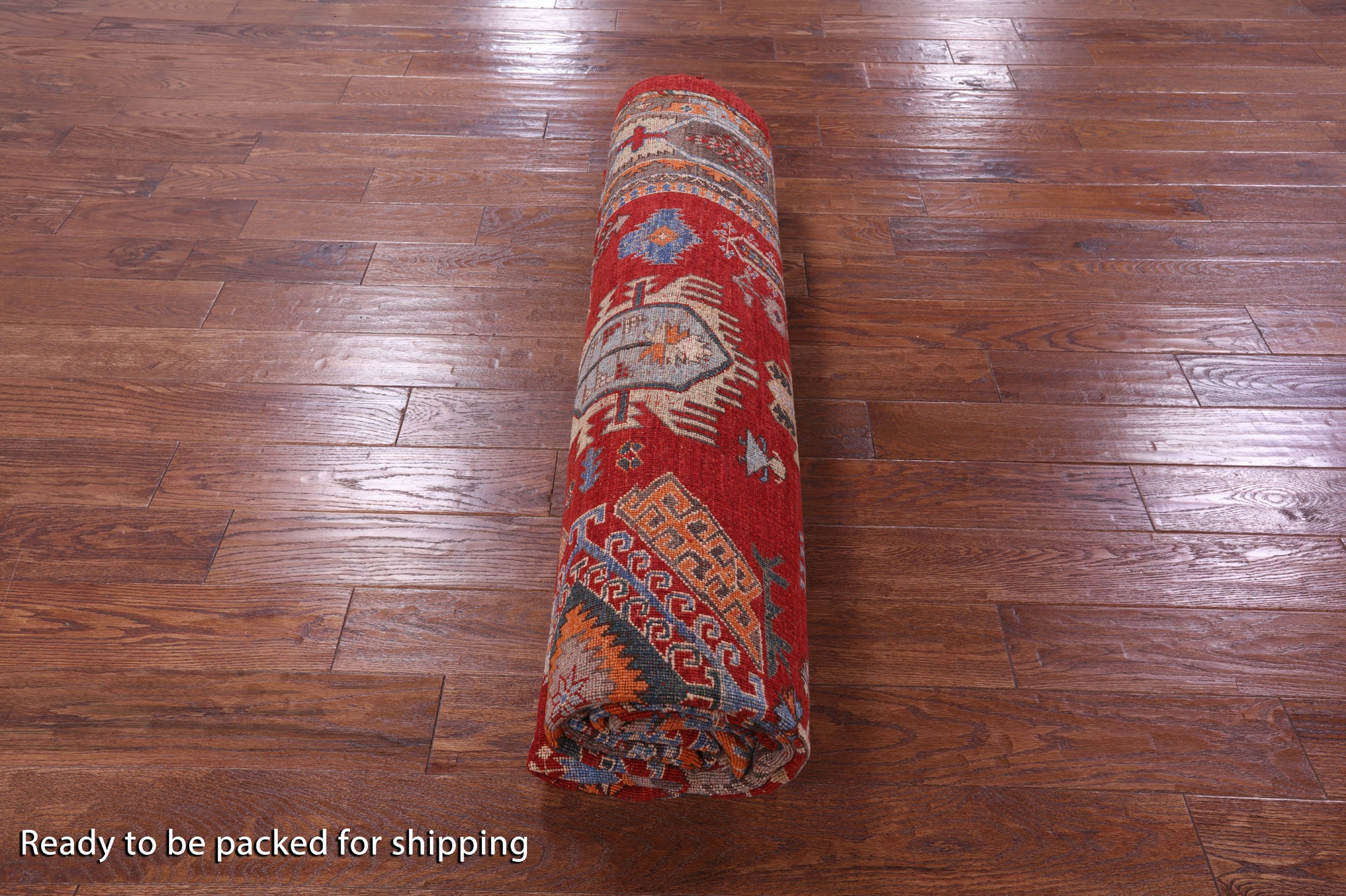 Red Persian Fine Serapi Hand Knotted Wool on Wool Rug - 8' 2" X 10' 3" - Golden Nile