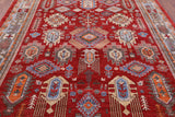 Red Persian Fine Serapi Hand Knotted Wool on Wool Rug - 8' 2" X 10' 3" - Golden Nile