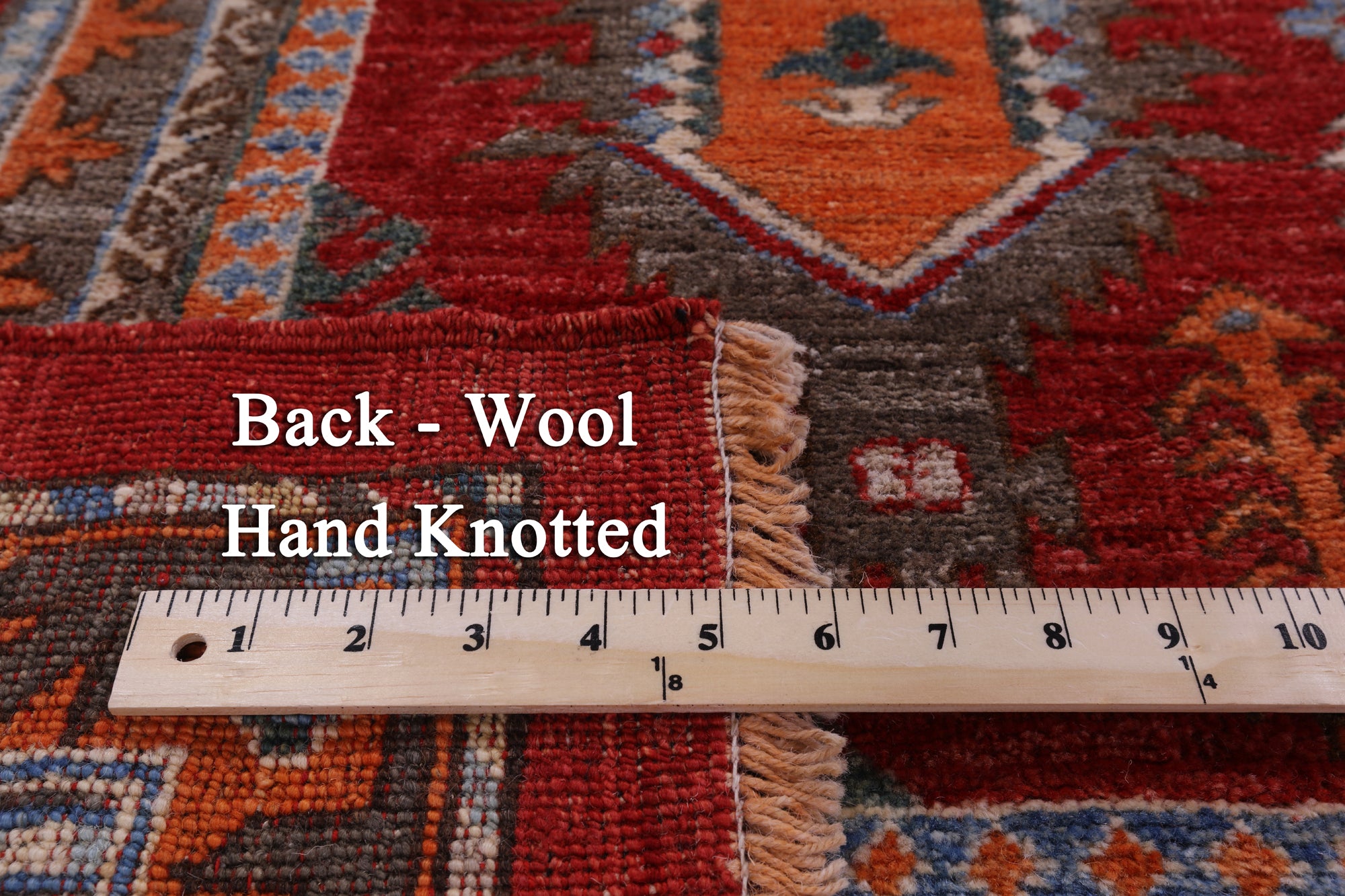 Red Persian Fine Serapi Hand Knotted Wool on Wool Rug - 8' 2" X 10' 3" - Golden Nile