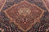 Blue Persian Tabriz Handmade Wool Rug - 8' 9" X 12' 2" - Golden Nile