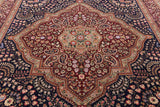 Blue Persian Tabriz Handmade Wool Rug - 8' 9" X 12' 2" - Golden Nile