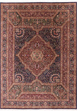 Blue Persian Tabriz Handmade Wool Rug - 8' 9" X 12' 2" - Golden Nile