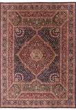 Blue Persian Tabriz Handmade Wool Rug - 8' 9" X 12' 2" - Golden Nile