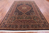 Blue Persian Tabriz Handmade Wool Rug - 8' 9" X 12' 2" - Golden Nile