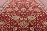 Red Persian Tabriz Handmade Wool Rug - 12' 0" X 17' 10" - Golden Nile