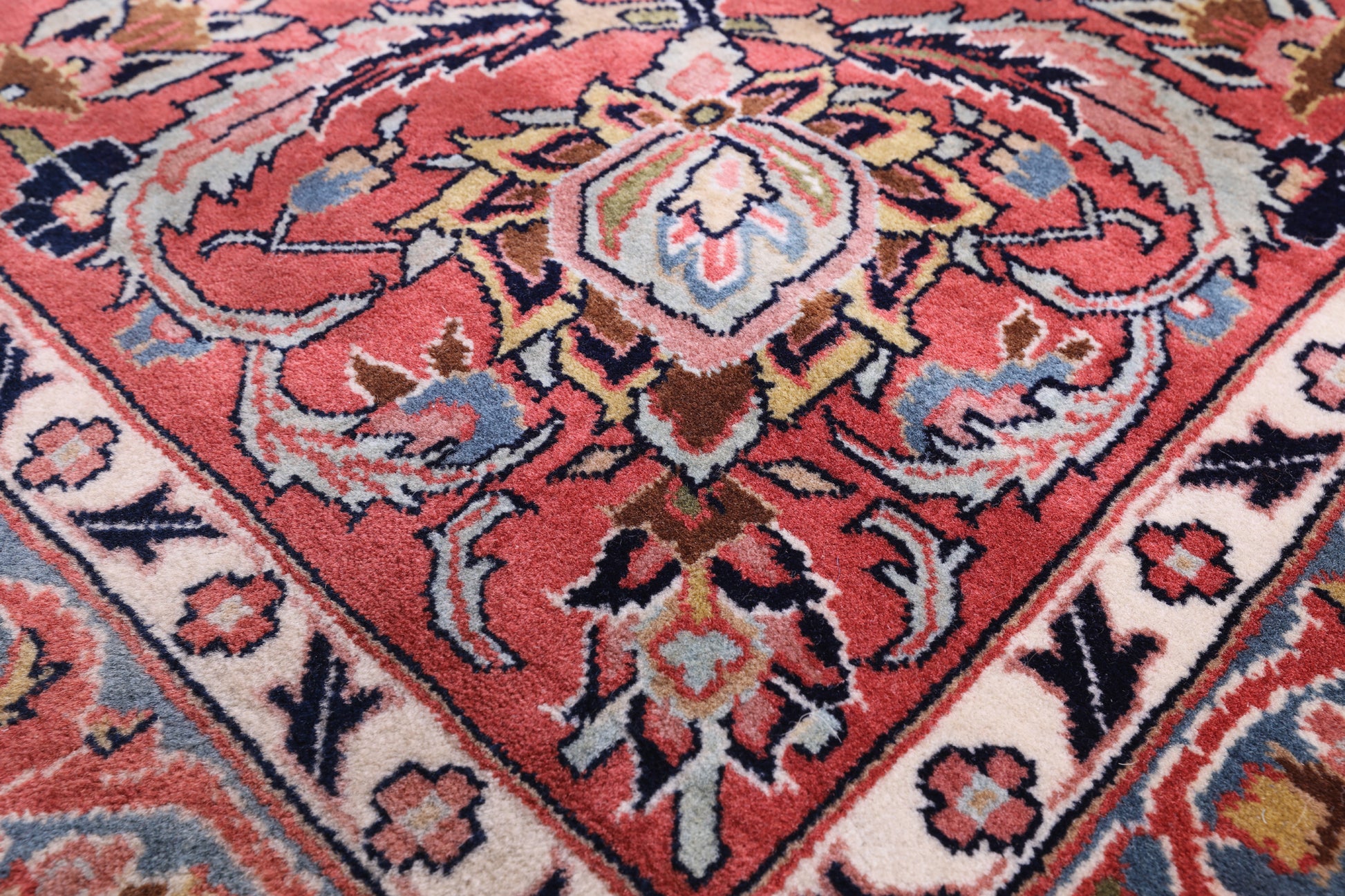 Blue Fine Persian Bijar Hand Knotted Wool Rug - 12' 0" X 17' 10" - Golden Nile