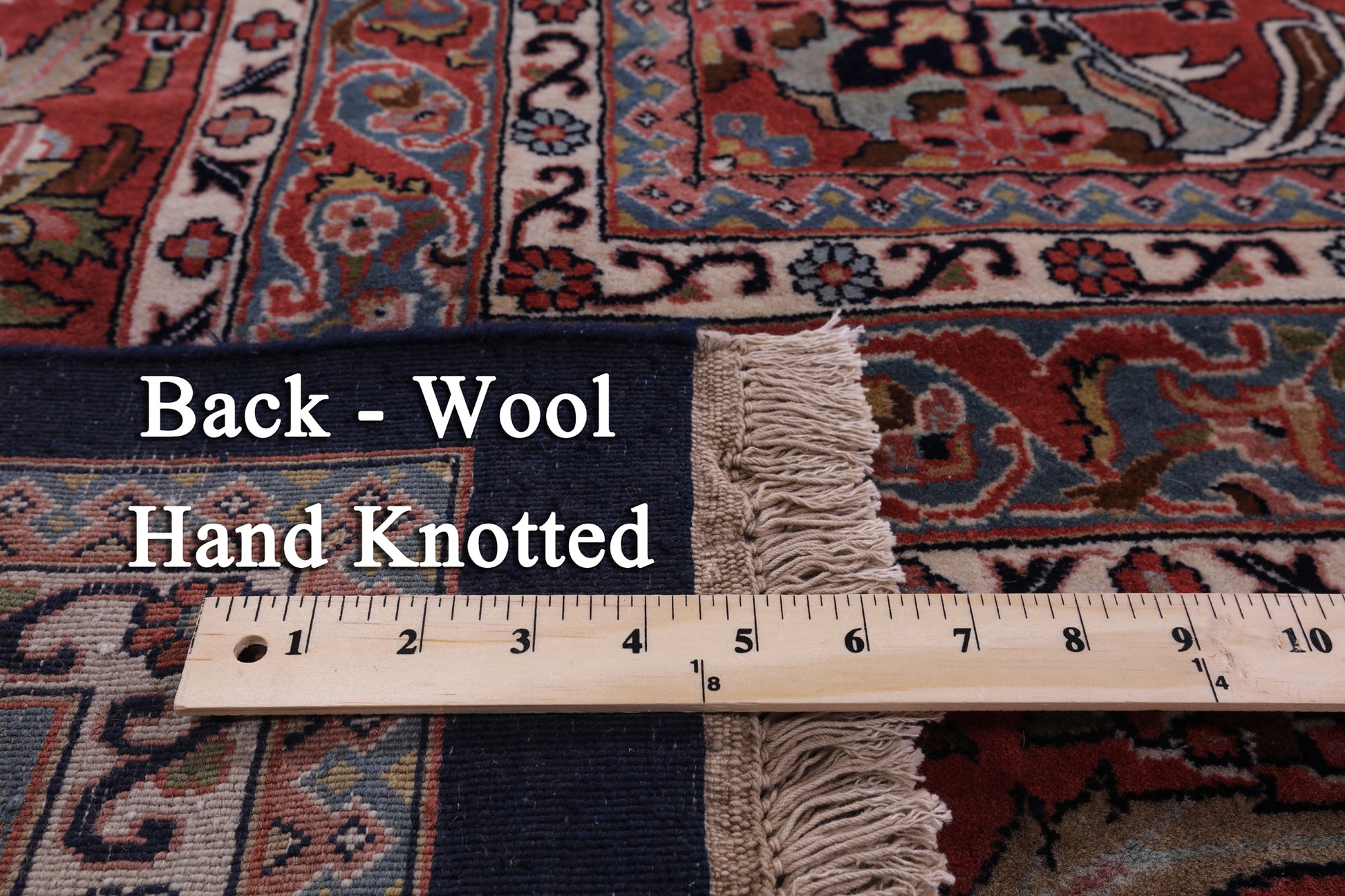 Blue Fine Persian Bijar Hand Knotted Wool Rug - 12' 0" X 17' 10" - Golden Nile