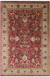 Red Persian Tabriz Hand Knotted Wool Rug - 6' 0" X 9' 0" - Golden Nile